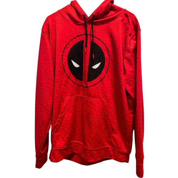 Marvel‎ Spiderman Pull-Over Hoodie Adult Large, Red with Black trim and Graphics - Picture 1 of 6